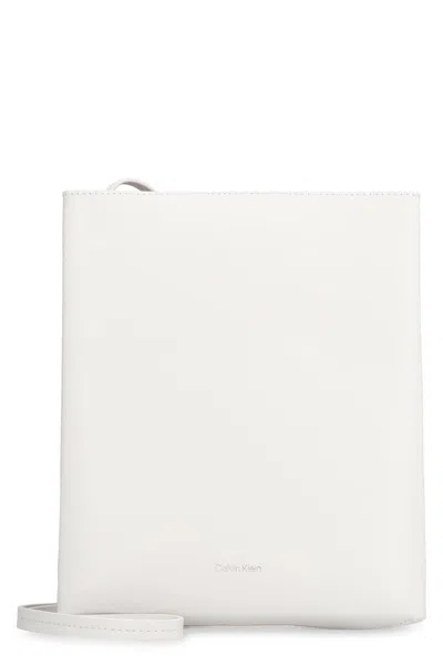 Calvin Klein Leather Crossbody Bag In White