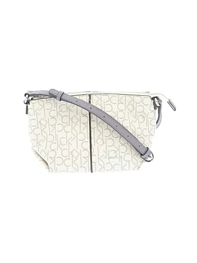 Pre-owned Calvin Klein Leather Crossbody Bag In White