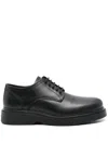 Calvin Klein Leather Derby Shoes In Black