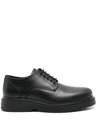 Calvin Klein Leather Derby Shoes In Black