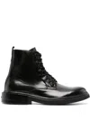 Calvin Klein Leather Lace-up Boots In Black