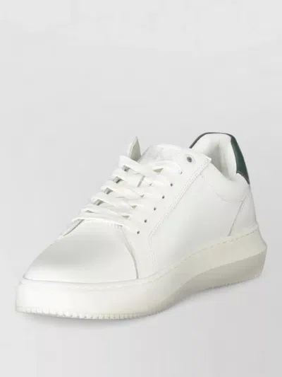 Calvin Klein Leather Low-top Sneakers In Neutrals