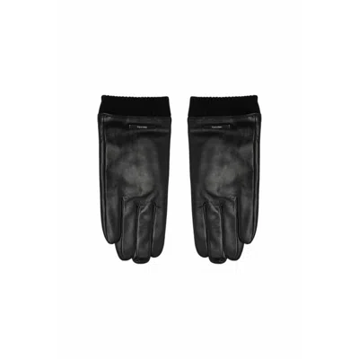 Calvin Klein Leather Men's Glove In Black
