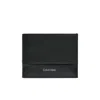 Calvin Klein Black Leather Wallet In Black