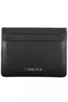 Calvin Klein Sleek Black Leather Card Holder In Black