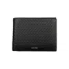 Calvin Klein Sleek Black Leather Wallet With Contrast Details In Black