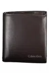 Calvin Klein Elegant Leather Wallet With Rfid Blocker In Brown