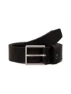 Calvin Klein Leather Metal-buckle Belt In Black
