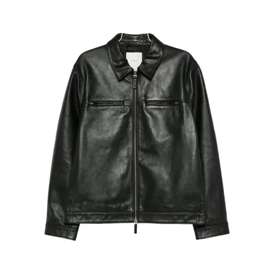 Calvin Klein Leather Outerwears In Black