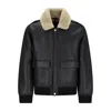 Calvin Klein Relaxed Fit Jacket Shearling Collar In Black