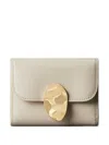 Calvin Klein Leather Plaque Wallet In Neutral