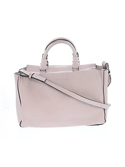 Pre-owned Calvin Klein Leather Satchel In Gray