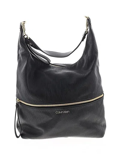 Pre-owned Calvin Klein Leather Shoulder Bag In Black