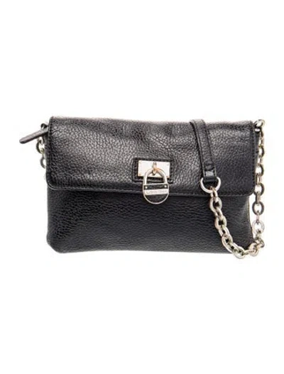 Pre-owned Calvin Klein Leather Shoulder Bag In Blue