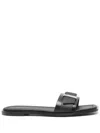Calvin Klein Leather Slides In Black