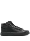 Calvin Klein Leather Sneakers In Black