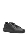 Calvin Klein Leather Sneakers In Black