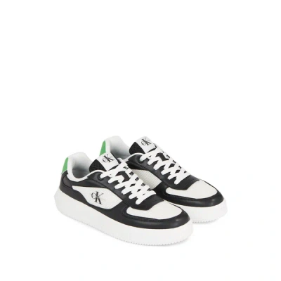 Calvin Klein Leather Trainers In Multi