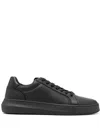 Calvin Klein Leather Sneakers In Black