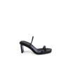 Calvin Klein Black Leather Stiletto Heel Sandals In Black