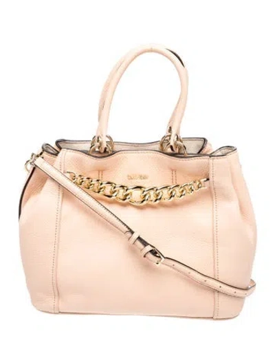Pre-owned Calvin Klein Leather Top Handle Bag W/ Tags In Neutrals