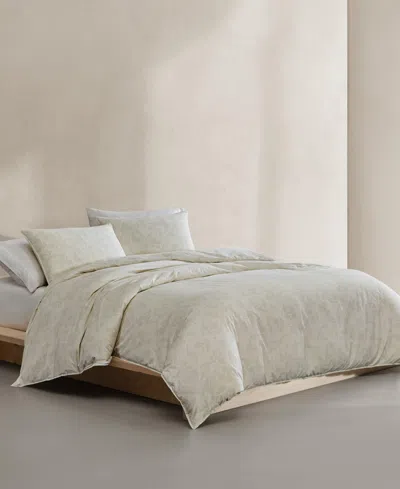 Calvin Klein Leaves Washed Percale 3-pc. Comforter Set, King In Neutral