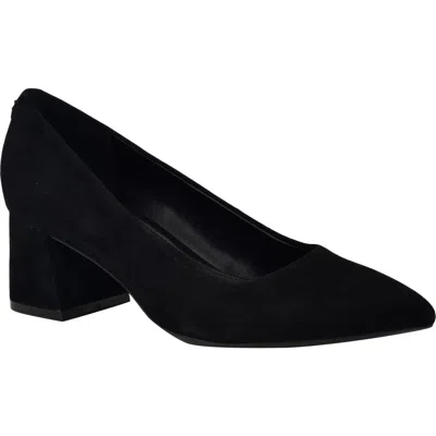 Calvin Klein Lenott Pointed Toe Pump In Black Suede