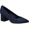 Calvin Klein Lenott Womens Leather Pointed Toe Pumps In Dark Blue