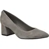 Calvin Klein Lenott Pointed Toe Pump In Grey Suede