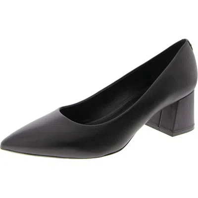 Calvin Klein Lenott Womens Leather Pointed Toe Pumps In Black