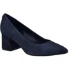 Calvin Klein Lenott Womens Leather Pointed Toe Pumps In Navy Suede