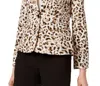 Calvin Klein Leopard Print Notched Suit Jacket In Browns In Multi