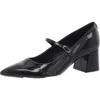 Calvin Klein Leora Womens Patent Pointed Toe Mary Jane Heels In Black