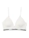 Calvin Klein Modern Triangle Stretch Cotton-blend Bra In White