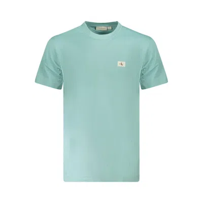 Calvin Klein Light Blue Cotton Men T-shirt In Green