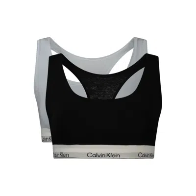Calvin Klein Light Blue Cotton Women's Bralette In Multi