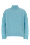 Calvin Klein Light Blue Nylon Blend Sweater In Blue