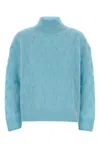 Calvin Klein Light Blue Nylon Blend Sweater In Blue