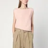 Calvin Klein Linen Blend Sleeveless V-neck Blouse In Pink