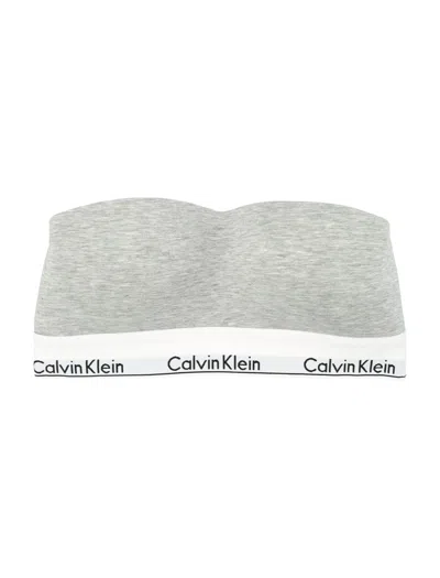 Calvin Klein Lightly Lined Bandeau In Gray