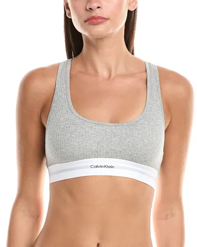 Calvin Klein Lightly Lined Bralette In Gray