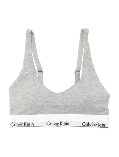 Calvin Klein Lightly Lined Bralette In Grey