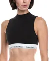 Calvin Klein Lightly Lined Mock Neck Bra In Black
