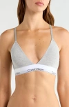 Calvin Klein Lightly Lined Racerback Bralette In Gray