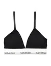 Calvin Klein Lighlty Lined Triangle Bra Logo In Black