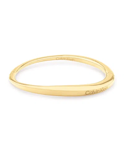 Calvin Klein Linear Drop Bangle In Gold Tone