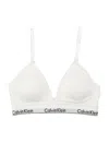 Calvin Klein Modern Triangle Stretch Cotton-blend Bra In White