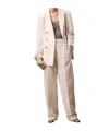 Calvin Klein Linen Blend Double Breasted Blazer In Neutral