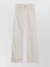 Calvin Klein Relaxed Flared Beige Jeans In Linen Blend In White