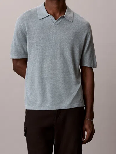 Calvin Klein Linen Blend Johnny Sweater In Gray